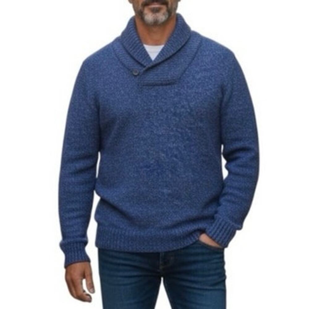 Adriano Goldschmied Mens Shawl Collar Navy Blue Sweater Size Medium NWOT